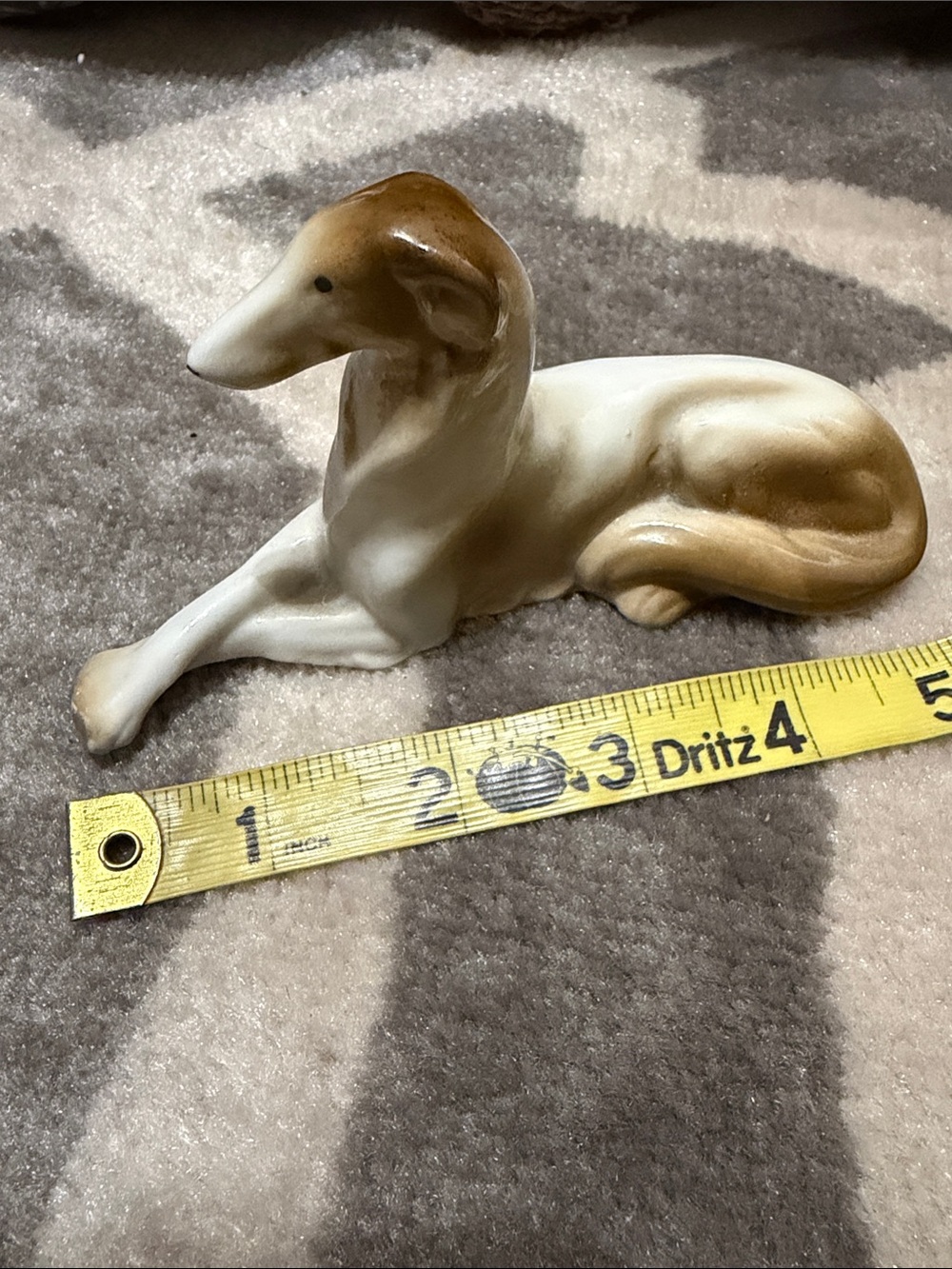 Borzoi Figurine Brown Head & Tail ~ Made in Germany